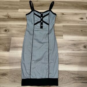 Living Dead Souls White Black Pinup Midi Dress Women’s Small